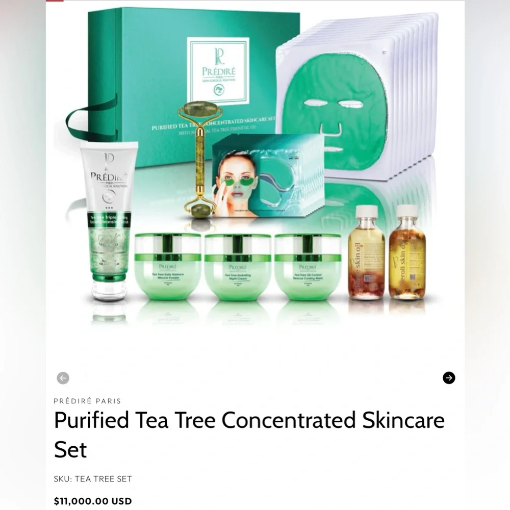 Predire Paris Purified Tea Tree Concentrated Skincare Set NIB MSRP $11,0…